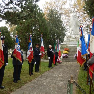 Cérémonie en hommage aux combattants Italiens morts en France entre 1915 et 1918 .  Cimetière de la Guilliotière dimanche 2 novembre 2014 .