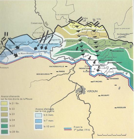 Front occidental avance allemande 1916